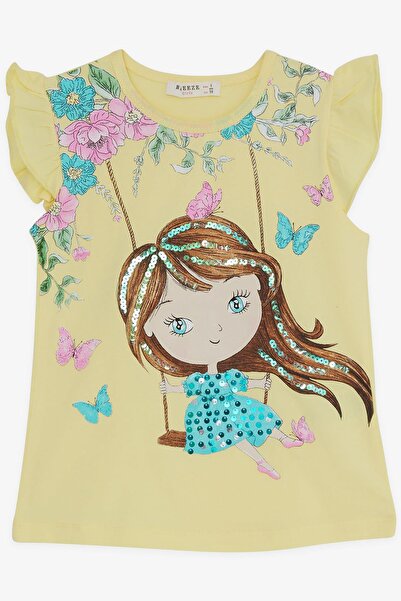 Breeze Girl's Tights Set Rocking Girl Printed 2-6 Years, Yellow