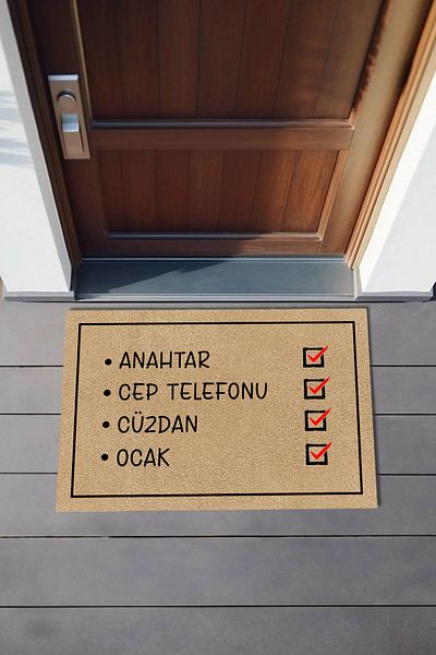 MARSA Washable Non-Slip Base Reminder Door Front Mat 70X45