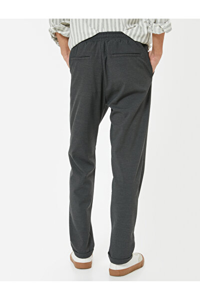 Koton Kumaş Pantolon Chino Slim Fit Beli Bağcıklı Katlamalı Paça Cep Detaylı
