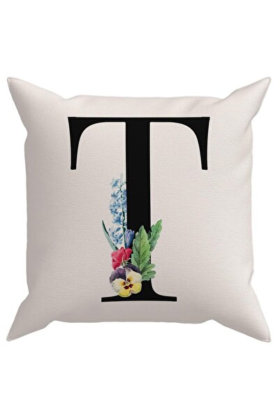Evdek Квітковий шрифт (T) Чохол для подушки