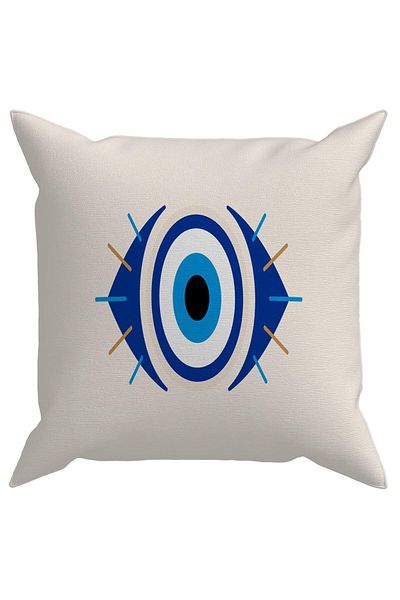 Evdek Set de 4 huse de pernă și alergător cu margele Evil Eye