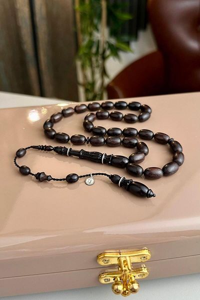 dergah tesbih Hand Polish Hand Carved High-End Shooting Thanksgiving Father Premium Series Black Wood Rosary