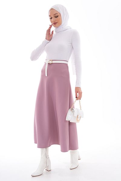 Asgard Tesettür Γυναικεία Puff Scuba Hijab Flared Φούστα