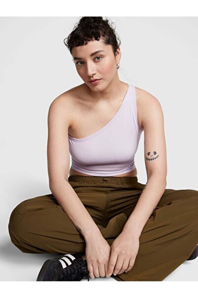 PINK Ribanalı Tek Omuz Crop Üst