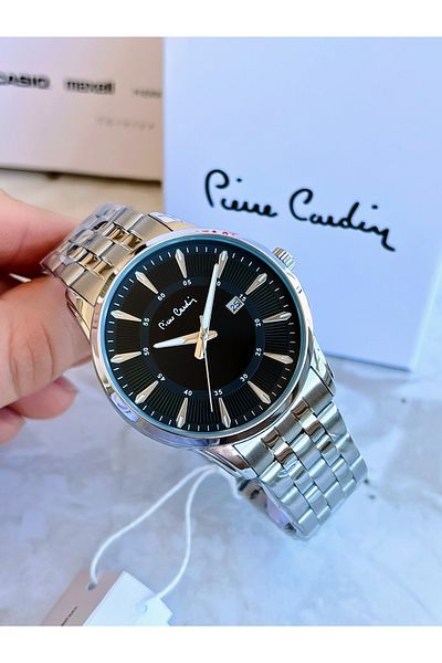 Pierre Cardin Steel Cord 30 Meters Waterproof Black Tar Men's Wristwatch