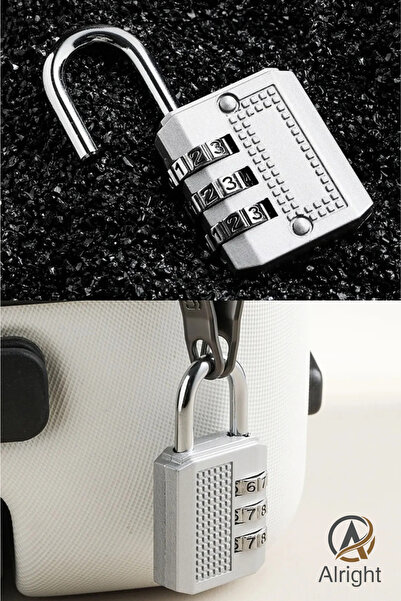 Alright 3 Şifreli Güvenlik Kilidi Asma Kilit Çanta Bavul Valiz Okul Dolabı Güvenlik Şifreli Kilit (Padlock)
