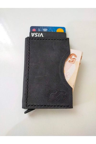 CGATELİER Γνήσιο Δερμάτινο Μηχανικό Θήκη Κάρτας