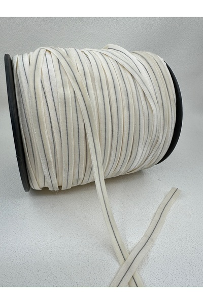 paşateks since 1995 şekil 1 cm Fancy Striped Velvet Raw-5 Meters-Ecru