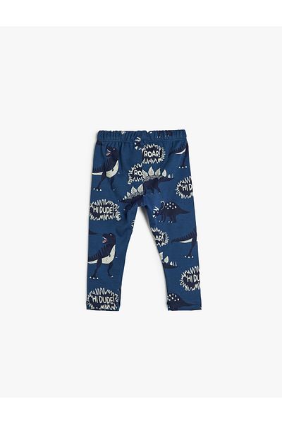 Koton Pantaloni de sport Jogger din bumbac imprimat cu dinozauri - Talie elastică