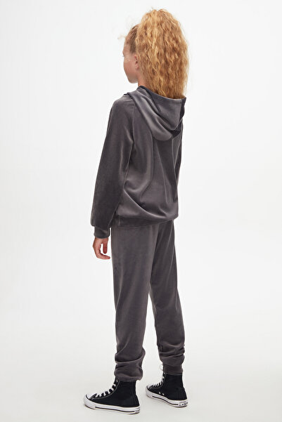 LOVETTI Girl's Anthracite velvet Set - Upper and Lower Set