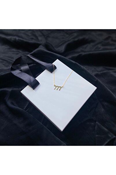 Işıltı Silver 14k Altın Kaplama Melek Sayıları 777 Gümüş Kolye