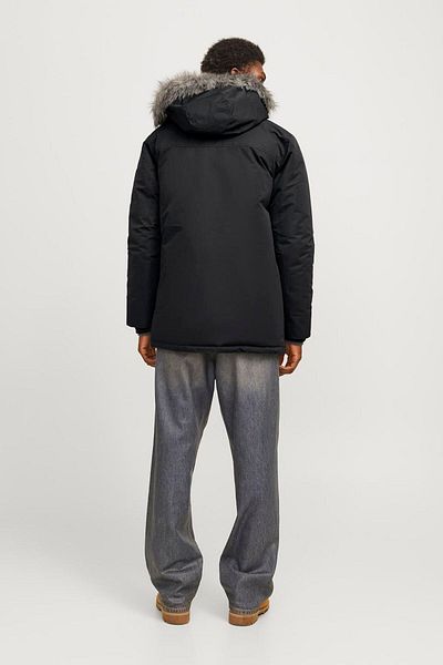 Jack & Jones Artificial Fur Detailed Wind Resistant Hooded Parka - Construct