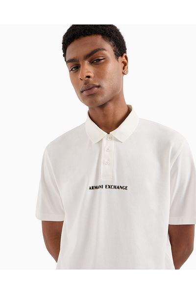 Armani Exchange Ανδρικό T-Shirt White Polo Neck - XM 000080   AF10819-U0009