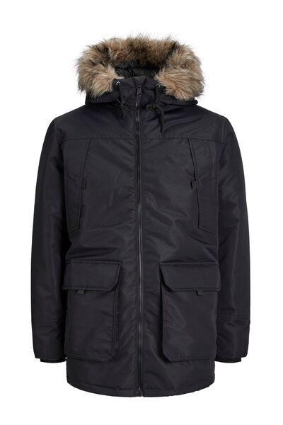 Jack & Jones Artificial Fur Detailed Wind Resistant Hooded Parka - Construct