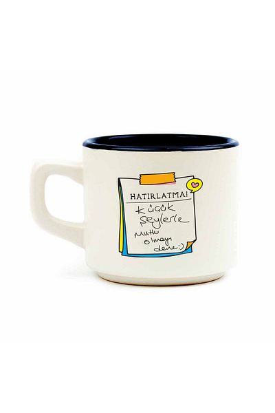 PALTO TASARIM Reminder! Try to Be Happy with Little Things :) White Venus Mug - Gift Ceramic Mug