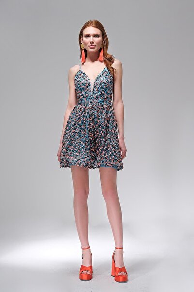 EXPLOSION İnce Askılı Payet Mini Elbise