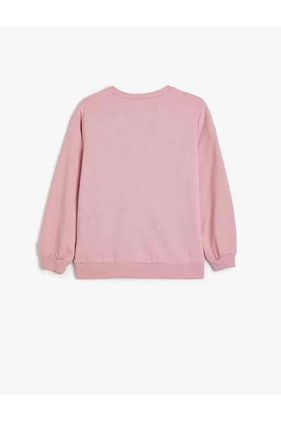 Koton Crew Neck Two Thread Raised Long Sleeve Sweatshirt - Printed Floral