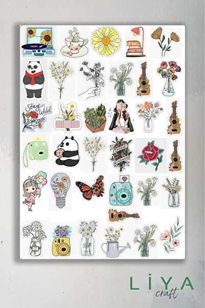 LiyaCraft Sevimli Temalı Sticker Planner Ajanda Bullet Journal Için Uygun Set
