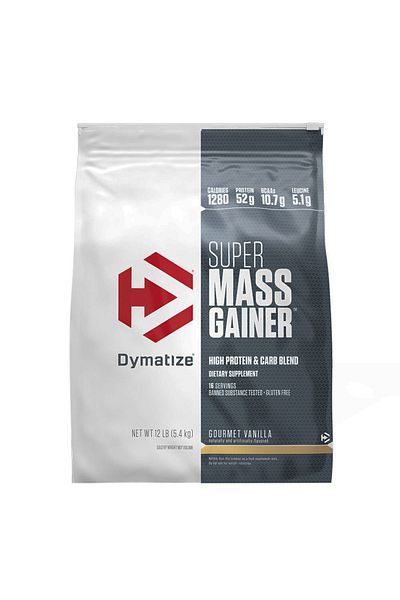 Dymatize Super Mass Gainer, Gourmet Vanilla, 12 LB