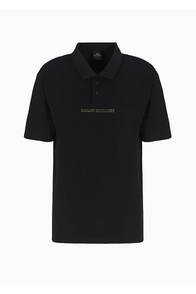 Armani Exchange Μαύρο ανδρικό μπλουζάκι Polo Neck - XM 000080   AF10819-UC001