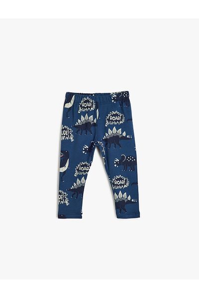 Koton Pantaloni de sport Jogger din bumbac imprimat cu dinozauri - Talie elastică