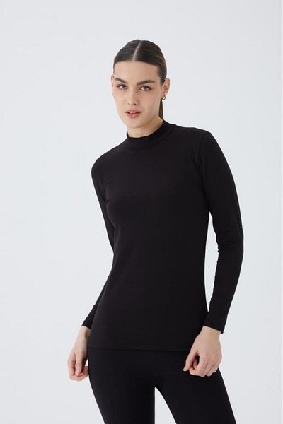 Almila Body de damă din bumbac lycra cu gât țesut - mânecă lungă, guler 2047