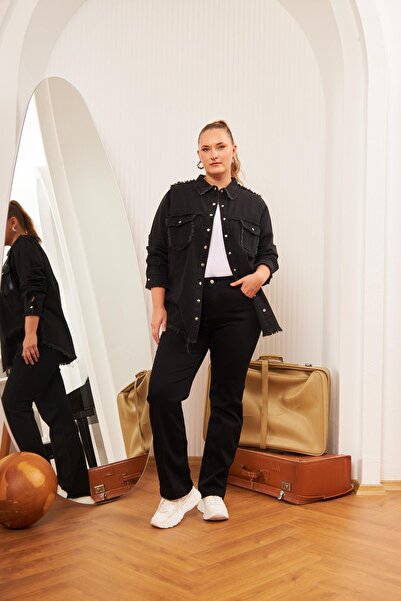 RMG Pipe Leg Plus Size Black Jeans