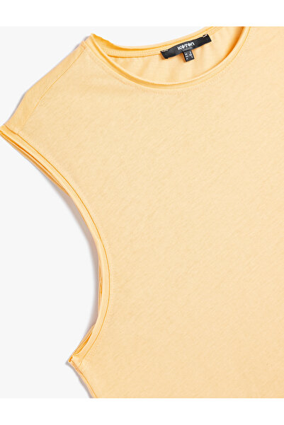 Koton Alap ujjatlan póló, kivájt ujjú címke, részletes nyakú