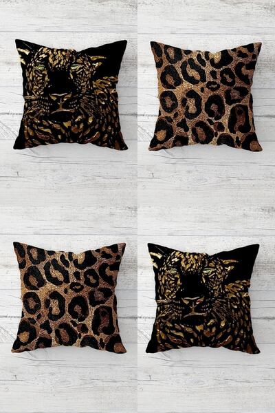 Generic Brand Model leopard și tigru auriu, fermoar ascuns piese, Husă de per...