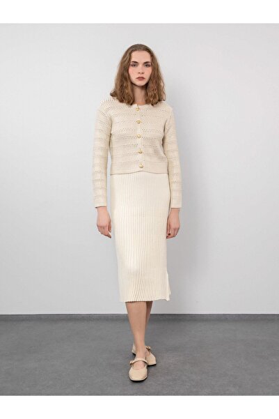 Serianno %100 Organik Pamuk Fitilli Etek Etk9798kemık