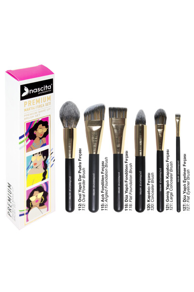 nascita Profesyonel Seri 6' Lı Makyaj Fırça Seti - 122