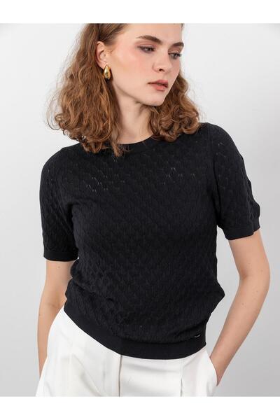 Serianno Bisiklet Yaka Ajurlu Kazak Kzk9774sıyah