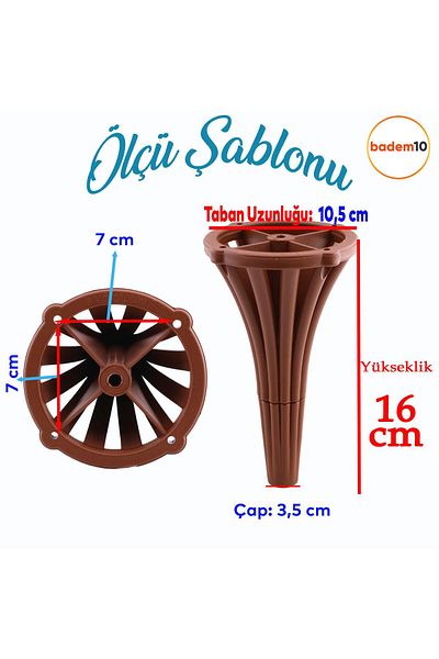 Badem10 Istanbul 16 cm Mobilier Maro Consolă Canapea Fotoliu Unitate TV Picior de bază Picior de masă de cafea