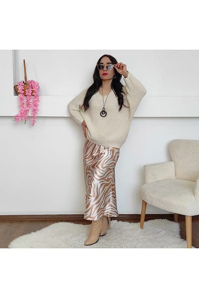 Altı Üstü Butik Pulover tricotat cu maneca liliac