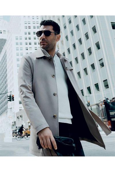 SÜVARİ Ανδρική καμπαρντίνα Süvari Comfortable Fit Beige