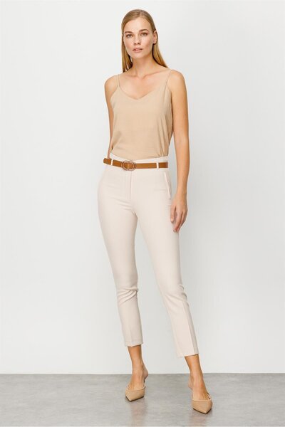 Moda İlgi Modailgi Fileto Cep Kemerli Pantolon Taş