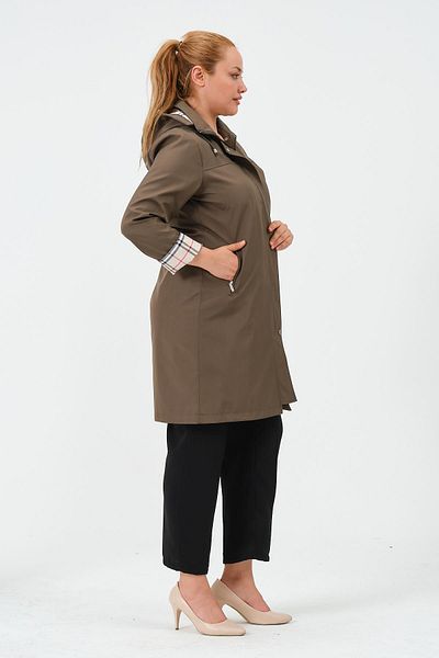 GLR&GYM Semra Women's Large Size Lined Seasonal Trench Coat