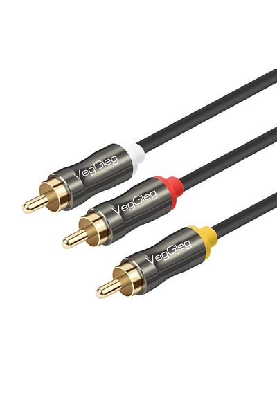 Veggieg 3 RCA إلى 3 RCA كابل الصوت والفيديو 3 متر