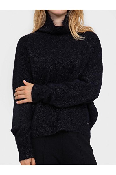 Serianno Balıkçı Yaka Metalik Tüylü Kazak KZK6186SIYAH