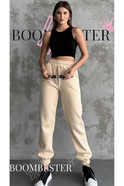 BoomBester Premium Quality - Παντελόνι φούτερ με τρία νήματα χαλαρής κοπής με φλις και ελαστική μέση