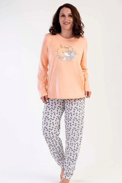 Evimmis Long Sleeve Cotton Women's Pajamas Set Large Size