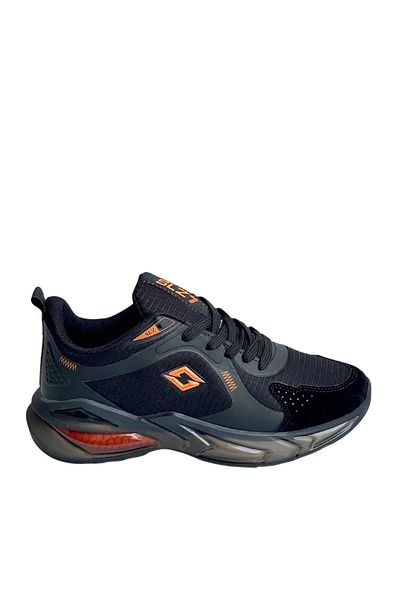 SOLAZER Men's Black Orange Sneaker Casual Sports Shoes 035