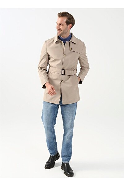 SÜVARİ Süvari Loose Fit Beige Men's Trench Coat