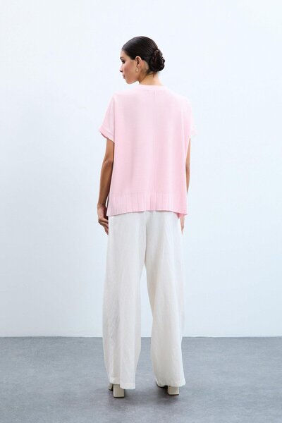 Serianno Bisiklet Yaka Kısa Kollu Pullu Kazak