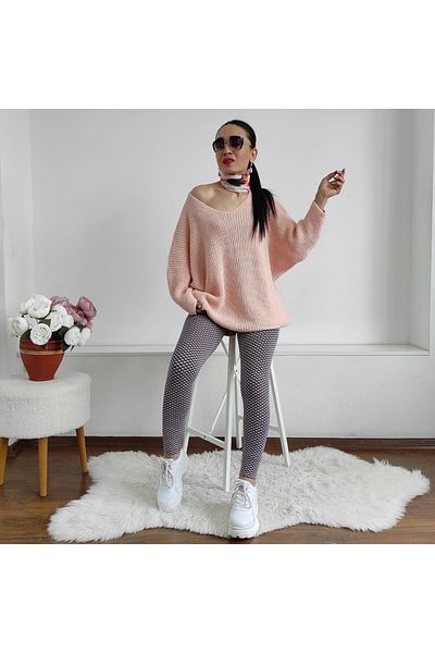 Altı Üstü Butik Pulover tricotat cu maneca liliac