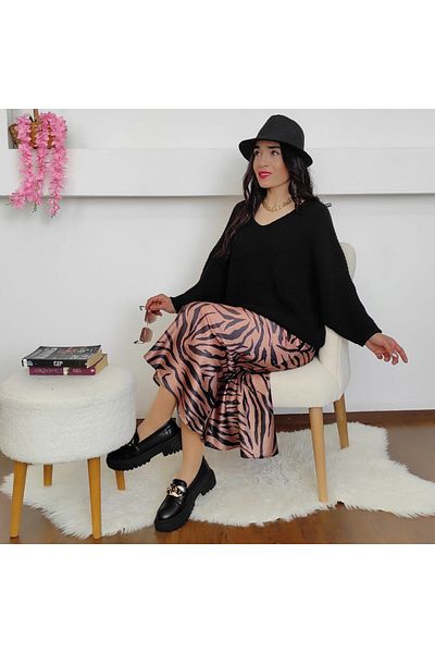 Altı Üstü Butik Pulover tricotat cu maneca liliac