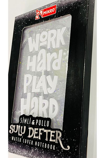 Mikro Silver Motivation - Striped Memory Notebook with Glittered Sequins and Watery Cover