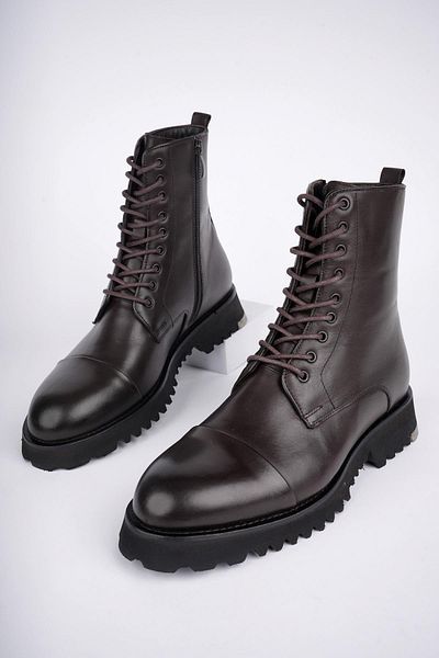 MUGGO Hernandez Guaranteed Lace-Up Zippered Genuine Leather Non-Slip Sole Men's Boots