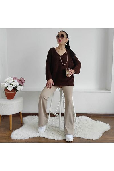 Altı Üstü Butik Плетен пуловер с ръкав прилеп
