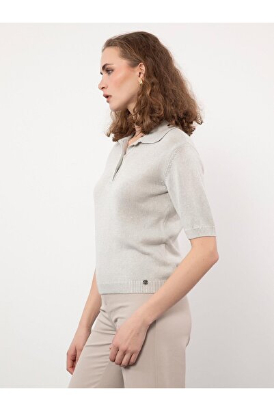 Serianno Pamuk Keten Karışımlı Düğme Detaylı Kazak Kzk9728grı